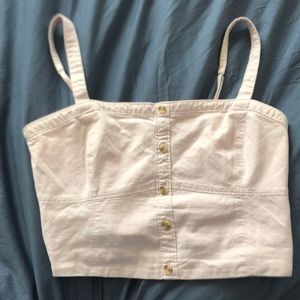 Pink button down crop top